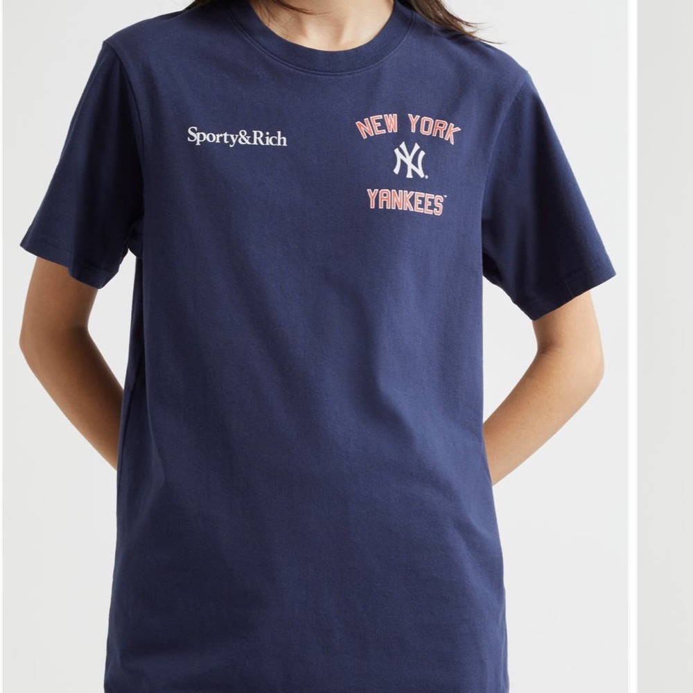 Sporty & Rich New York Yankees Navy T-Shirt Tee